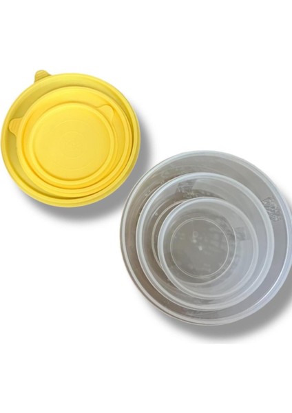 Mtfkbox 3’lü Plastik Saklama Kabı Seti Sarı