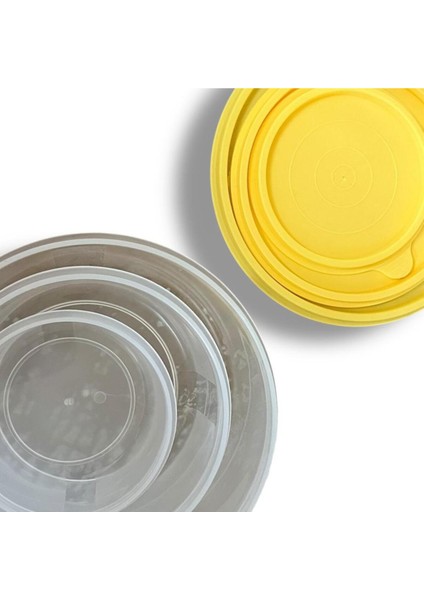 Mtfkbox 3’lü Plastik Saklama Kabı Seti Sarı