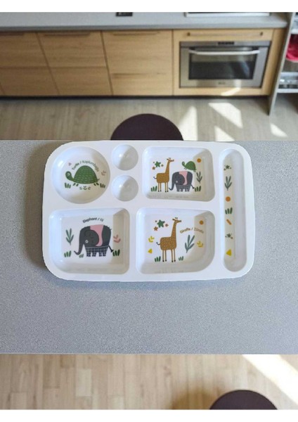 Figürlü Çocuk Bölmeli Yemek Tabağı