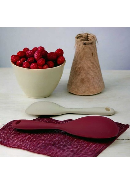 Silikon Yanmaz Yapışmaz Kaşık Seti 2'li Beyaz-Koyupembe modelleri