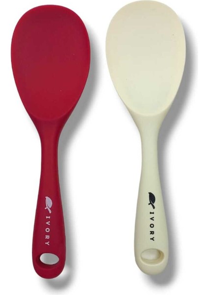 Silikon Yanmaz Yapışmaz Kaşık Seti 2'li Beyaz-Koyupembe indirimleri
