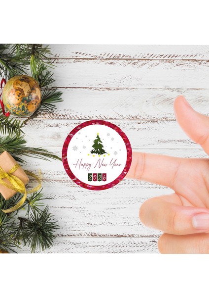Happy New Year Sticker Mutlu Yıllar Etiket 4 cm 70 Adet Yeni Yeni Yıl Yılbaşı modelleri