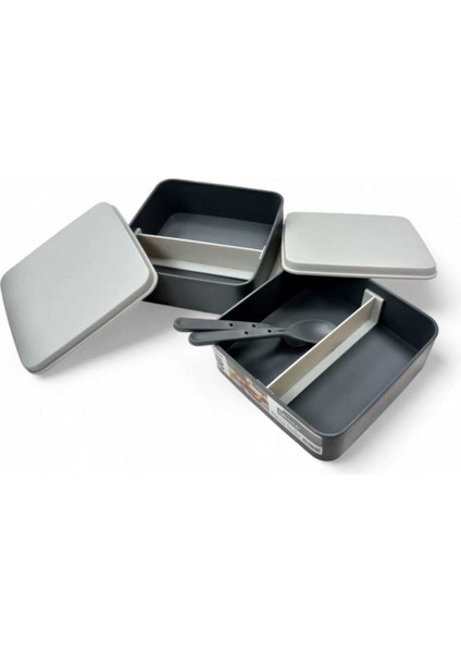 Kare 2 Katlı Plastik Beslenme ve Saklama Kabı 14X10X modelleri