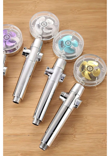 Turbo Duş Başlığı Su Tasarruflu 360 Hareketli Pervaneli Tazyikli Tuşlu Duş Başlığı (4887) fırsatları