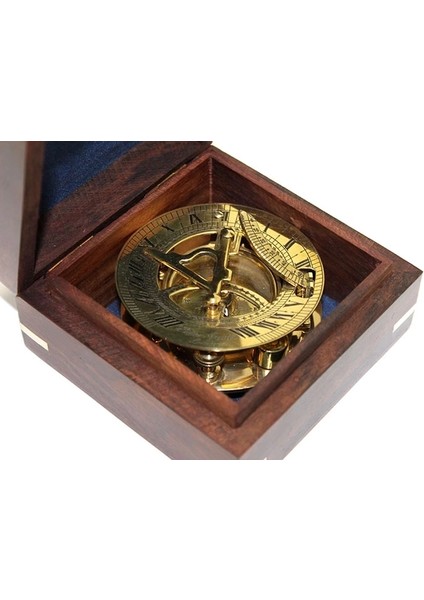 Ahşap Kutulu Pirinç Güneş Saati ve Pusula Modeli 2213 fiyatları