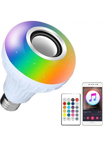 Bluetooth Hoparlör Akıllı LED Ampul Lamba (4887)