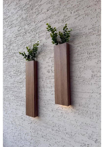 2'li Ahşap Mdf Duvar Süsü, Aydınlatmalı Duvar Aksesuarı,balkon Aydınlatması,balkon Aksesuarı