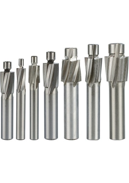 Kılavuz Slotted Counterk Die M3-M12 Freze Kesici 7 Parçalı 4 Dişli Yüksek Hızlı Çelik Freze Kesici (Yurt Dışından)