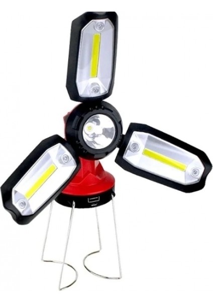 P-8801 Şarjlı Katlanabilir 3xcob Led+ 3W LED Çok Fonksiyonlu Kamp Feneri fiyatları