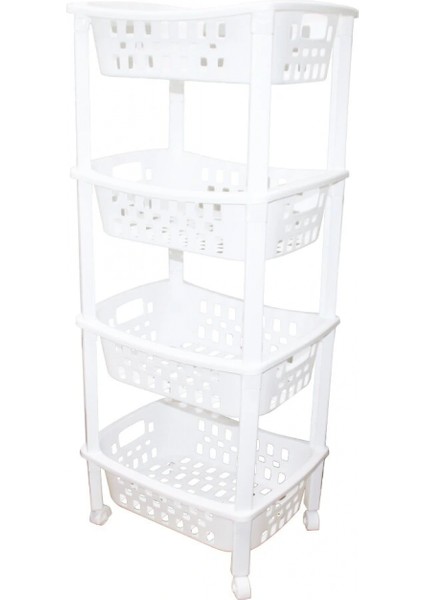 4 Katlı Sepet Düzenleyici - Raf Ünitesi Tekerlekli 400X295X960MM (4887)