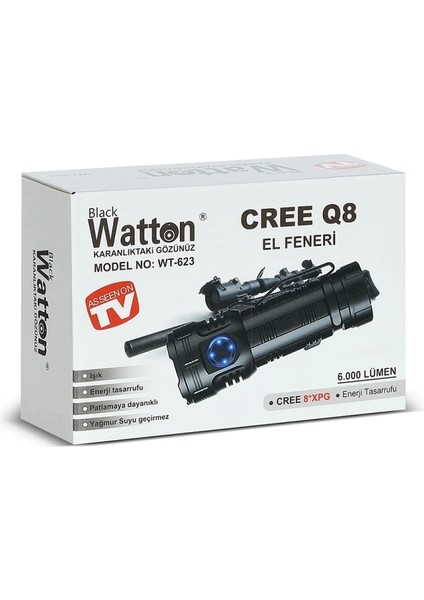 Cree Q8- Xpg 8+1 LED Şarjlı El Feneri WT-623 fırsatları