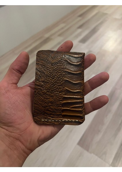 Hakiki Deri El Yapımı Cüzdan Timsah Baskı Taba