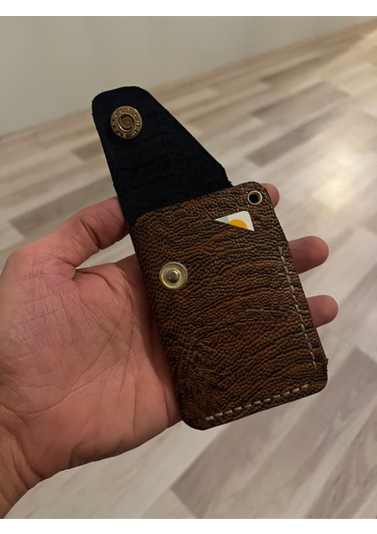 Hakiki Deri El Yapımı Cüzdan Timsah Baskı Taba