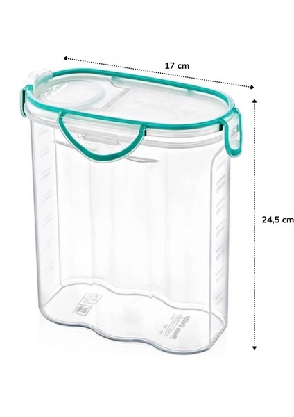 Kilitli Kapaklı Contalı Hava,su Sıvı Geçirmez 2,4 Litre Erzak Saklama KABI-SA590 (4887) fırsatları