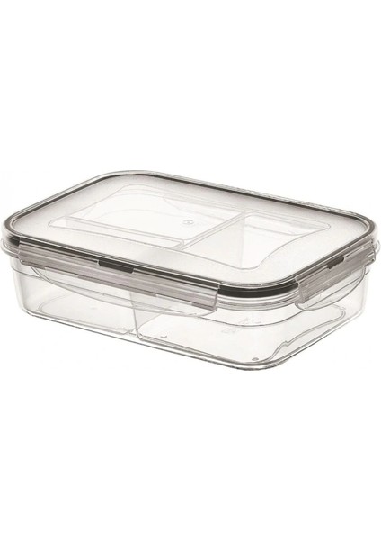 3 Bölmeli Kilitli Kapaklı 1 Litre Erzak Saklama Kabı LC-510 (4887)