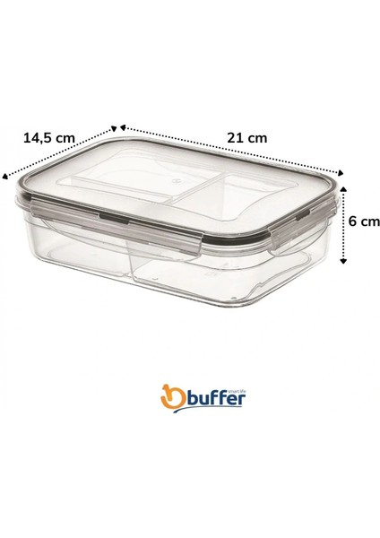 3 Bölmeli Kilitli Kapaklı 1 Litre Erzak Saklama Kabı LC-510 (4887) fırsatları