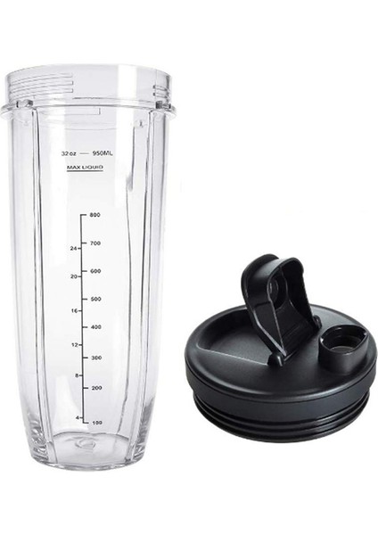Ninja Auto Iq 1000W Blender Aksesuarları Yedek Parçalar BL482 Için Uyumlu Olan Kapak ve 32OZ Fincan ve 7 Yüzgeç Bıçağı (Yurt Dışından) modelleri