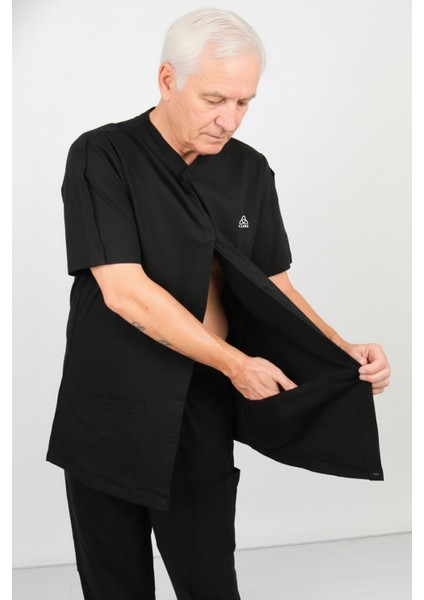 Cure Adaptif Ameliyat Sonrası Siyah Tedavi ve Hasta Bakım Kıyafeti Kateter - Port ve Damar Yolu Tedavisinde Kullanılabilir