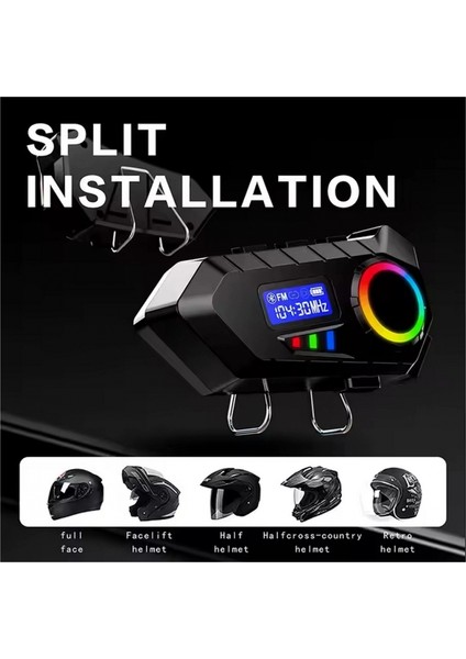 Y30 Kask Kulaklık Bluetooth Motosiklet Kulaklık Rgb Radyolu Intercom