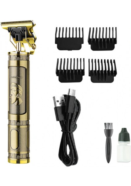 PS-033 Çelik Kasa Profesyonel T-Bıçak Saç Sakal Ense ve Çizim Tıraş Makinesi