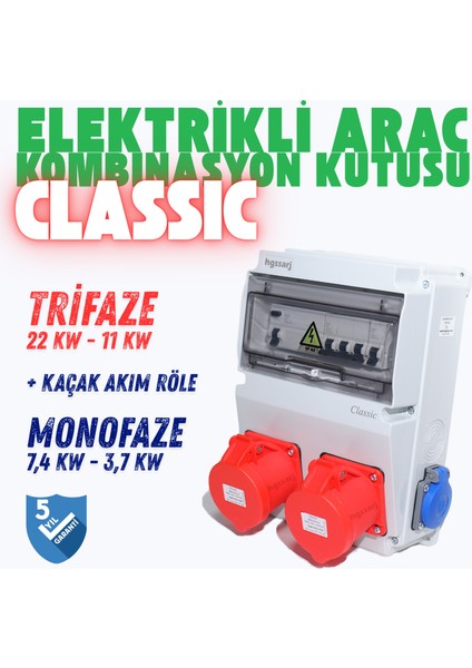 Elektrikli Araç Kombinasyon Kutusu ''classıc'' 5X32A + 5X32A + 1X16A, V i k o/P a n a s o n i c fiyatları