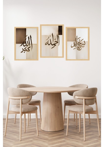 🌙 Islami Hat Sanatı Dekoratif 3’lü Tablo Seti–allahu Ekber Elhamdülillah Sübhanallah 🌟 CRVS1188 13 x 17 fiyatları