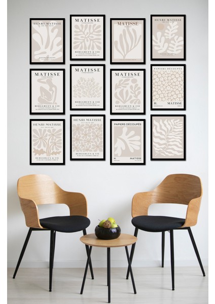 Dekorize Mdf Tablo Seti 12 Parça - Salon Oturma Odası Için Duvar Dekoru Çerçeve Görünümlü Onk 1004 13 x 17