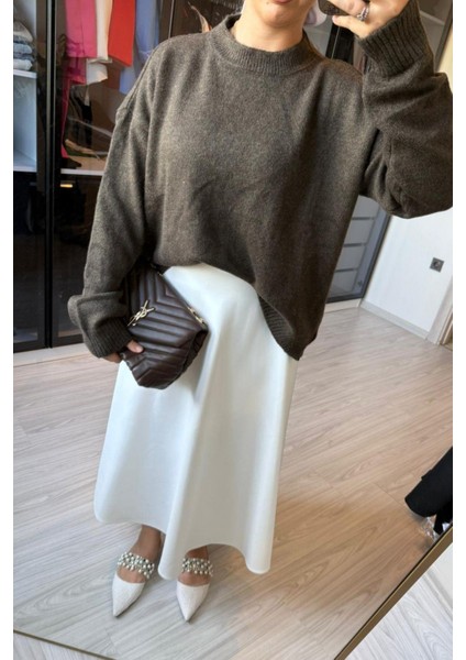 Kadın Kahve Yumoş Basıc Kazak indirimleri