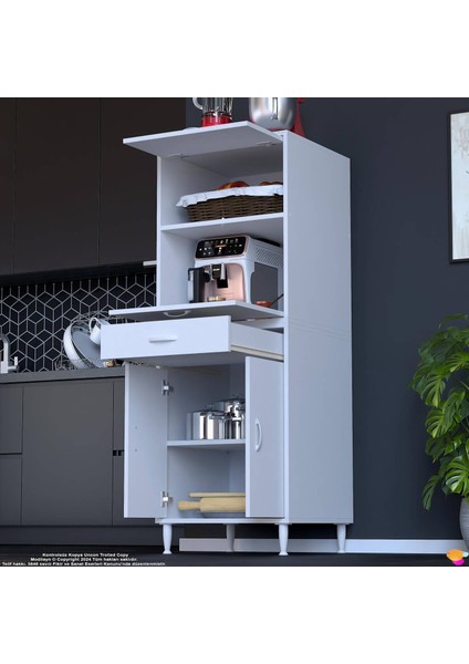 Salsa Mutfak Dolabı Tek Çekmece, 3 Kapak Çok Amaçlı Dolap Ekmeklikli Kiler Dolabı 60X162,4X56 cm modelleri