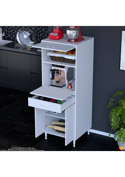 Salsa Mutfak Dolabı Tek Çekmece, 3 Kapak Çok Amaçlı Dolap Ekmeklikli Kiler Dolabı 60X162,4X56 cm fırsatları