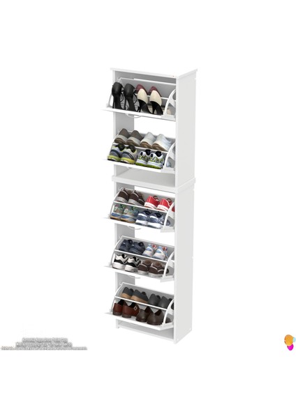 Ikra Antre Beyaz Renk 5 Düşer Kapak 10 Göz Bölmeli Ayakkabılık 52X194X26 cm indirimleri