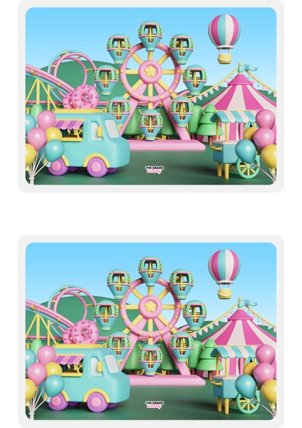 Amerikan Servisi 2'li Lunapark Temalı Çocuk Amerikan Servis Yemek Altlığı fiyatları