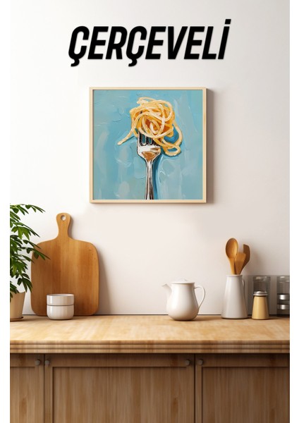 Ahşap Çerçeveli Mdf Kare Tek Tablo (Kendi Tablo Setinizi Oluşturacağınız Liste) MUTFAK02 23 x 23 Çerçeveli TX1181