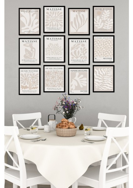 Dekorize Mdf Tablo Seti 12 Parça - Salon Oturma Odası Için Duvar Dekoru Çerçeve Görünümlü Onk 1004 13 x 17 fırsatları