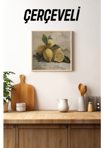 Ahşap Çerçeveli Mdf Kare Tek Tablo (Kendi Tablo Setinizi Oluşturacağınız Liste) MUTFAK04 23 x 23 Çerçeveli TX1107