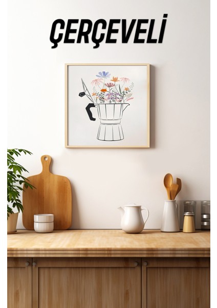Ahşap Çerçeveli Mdf Kare Tek Tablo (Kendi Tablo Setinizi Oluşturacağınız Liste) MUTFAK03 23 x 23 Çerçeveli TX1191