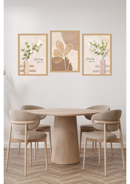 🌿 Smiling Flower Minimalist Tablo Seti – Uv Baskılı, Çerçevesiz CRVS1062 13 x 17 fiyatları