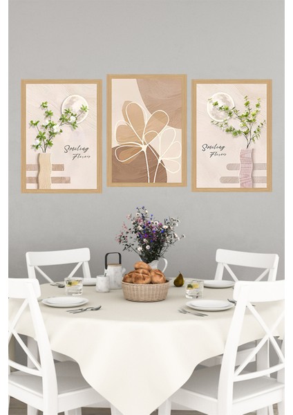 🌿 Smiling Flower Minimalist Tablo Seti – Uv Baskılı, Çerçevesiz CRVS1062 13 x 17 indirimleri