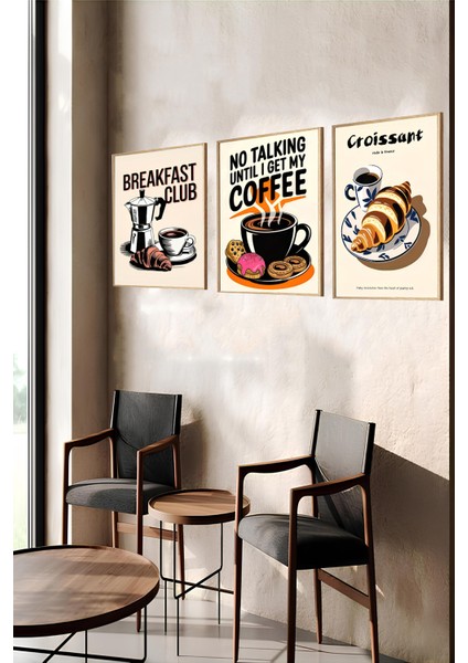☕ Kahvaltı Keyfini Duvarlarınıza Taşıyın – Çerçeveli 3’lü Kahve Temalı Tablo Seti CRV1019 23 x 32 indirimleri