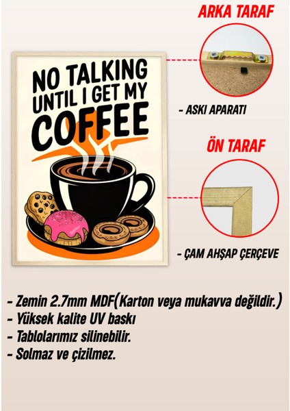 ☕ Kahvaltı Keyfini Duvarlarınıza Taşıyın – Çerçeveli 3’lü Kahve Temalı Tablo Seti CRV1019 23 x 32