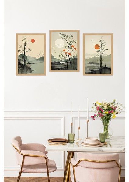🌅 Uzak Doğu Esintili 3’lü Manzara Tablo Seti – Zen Ruhunu Duvarlarınıza Taşıyın CRVS1033 13 x 17 fırsatları