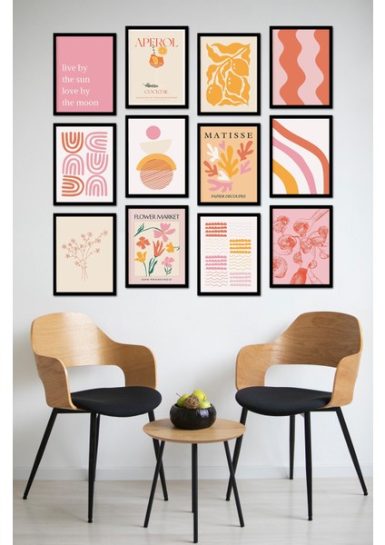 Dekorize Mdf Tablo Seti 12 Parça - Salon Oturma Odası Için Duvar Dekoru Çerçeve Görünümlü Onk 1029 13 x 17