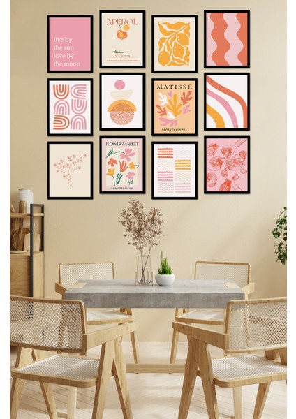 Dekorize Mdf Tablo Seti 12 Parça - Salon Oturma Odası Için Duvar Dekoru Çerçeve Görünümlü Onk 1029 13 x 17 fiyatları