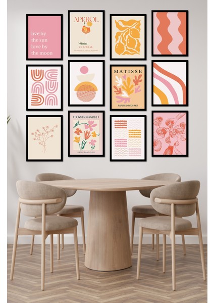 Dekorize Mdf Tablo Seti 12 Parça - Salon Oturma Odası Için Duvar Dekoru Çerçeve Görünümlü Onk 1029 13 x 17 modelleri