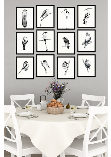 Dekorize Mdf Tablo Seti 12 Parça - Salon Oturma Odası Için Duvar Dekoru Çerçeve Görünümlü Onk Seri 1025 13 x 17 fırsatları