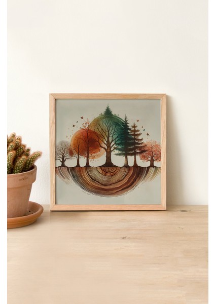 Ahşap Çerçeveli Mdf Kare Tek Tablo (Kendi Tablo Setinizi Oluşturacağınız Liste) TX1017 23 x 23