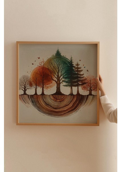 Ahşap Çerçeveli Mdf Kare Tek Tablo (Kendi Tablo Setinizi Oluşturacağınız Liste) TX1017 23 x 23 fırsatları