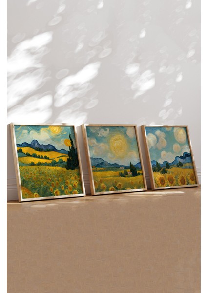 Ahşap Çerçeveli Mdf Kare Tablo Seti Salon ve Oturma Odası Için KR4012 23 x 23 fiyatları