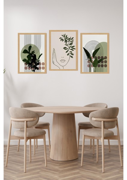 🖼️ Botanik Minimal Yüz – Modern Doğanın Zarafeti 3'lü Mdf Tablo Seti CRVS1030 13 x 17 fiyatları