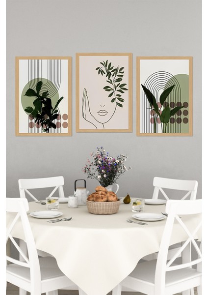 🖼️ Botanik Minimal Yüz – Modern Doğanın Zarafeti 3'lü Mdf Tablo Seti CRVS1030 13 x 17 indirimleri
